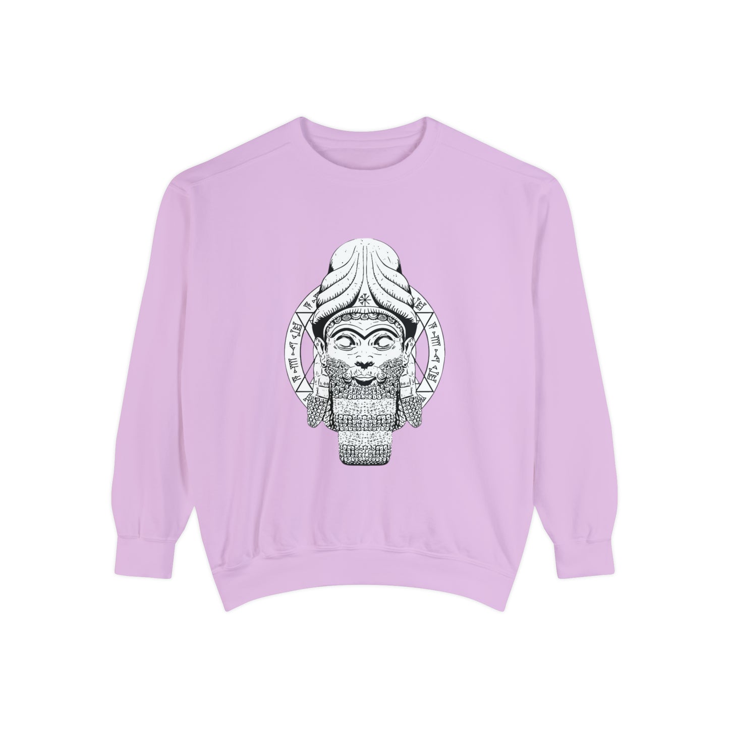 Unisex Garment-Dyed Sweatshirt - Anunnaki God Printed Sweatshirt