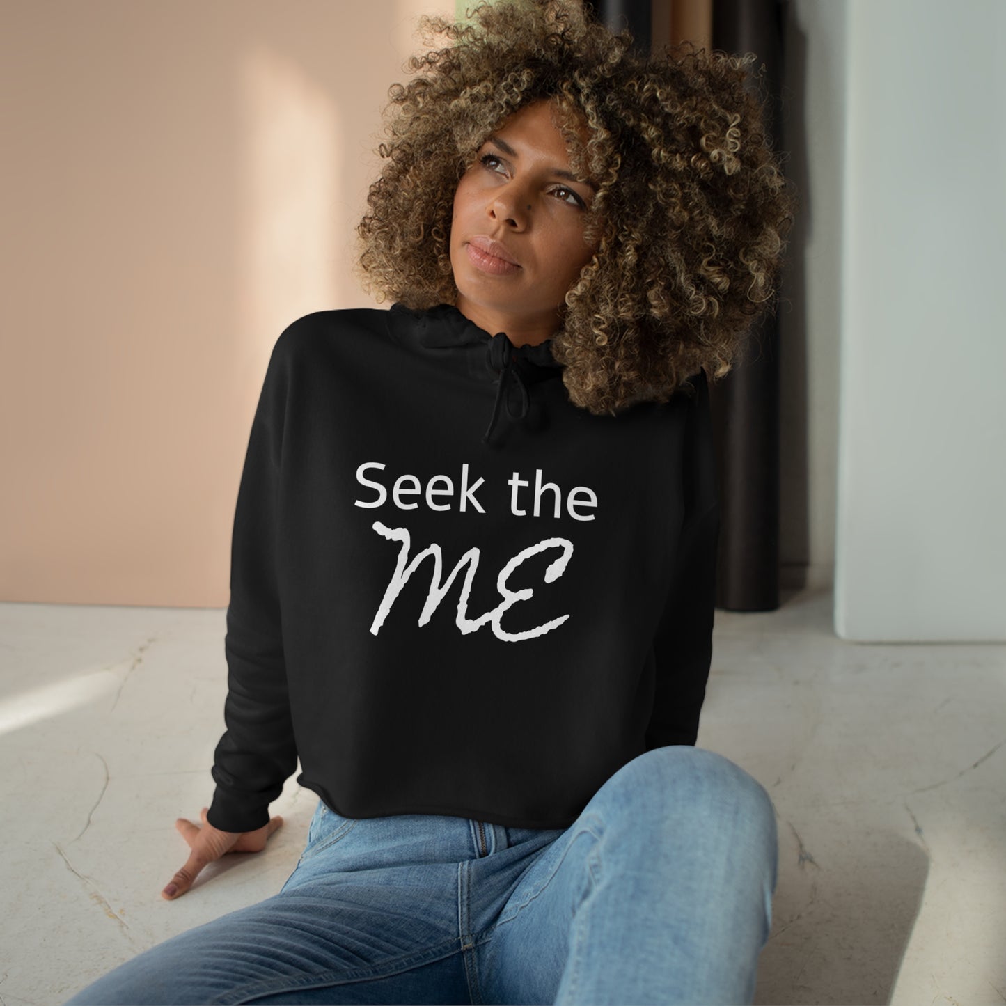 Women's Crop Hoodie - Seek The Me Crop Hoodie