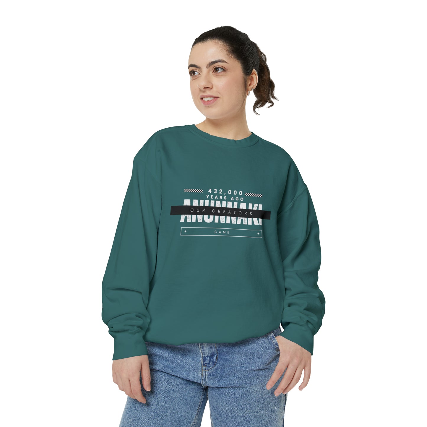 Unisex Garment-Dyed Sweatshirt - Anunnaki Quote Sweatshirt