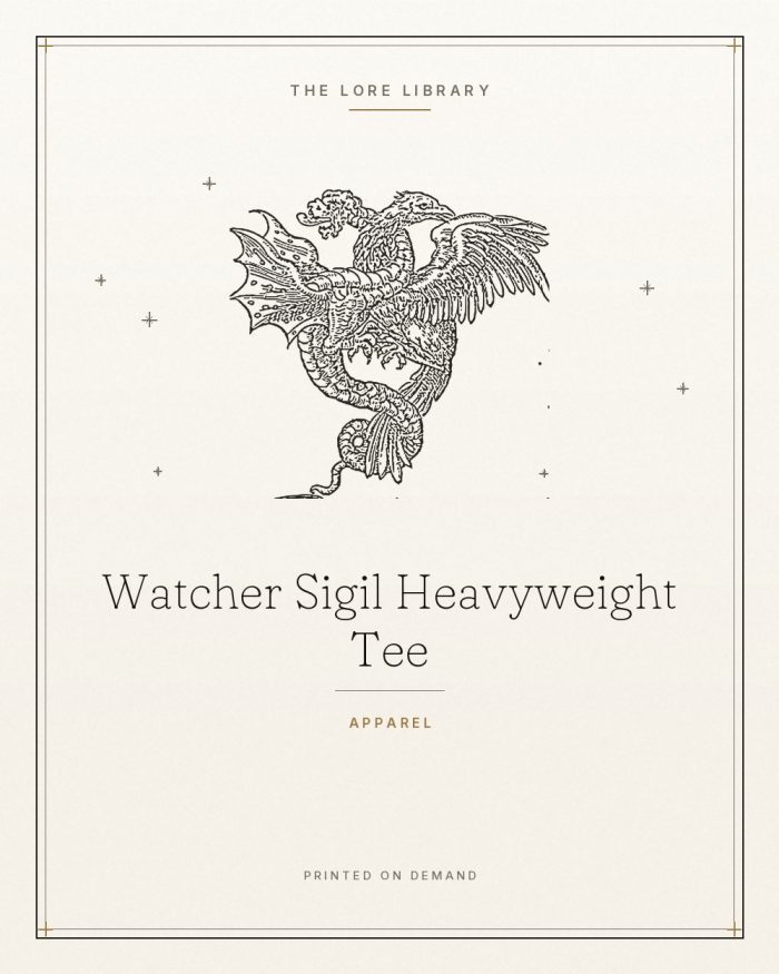 Watcher Sigil Heavyweight Tee cover, The Lore Library