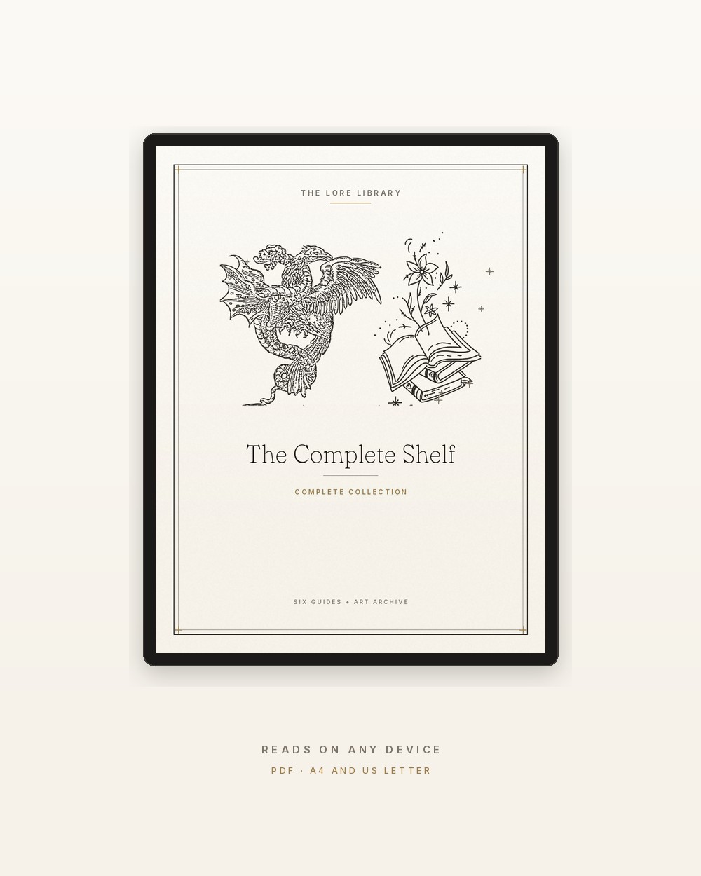 The Complete Shelf shown on a tablet