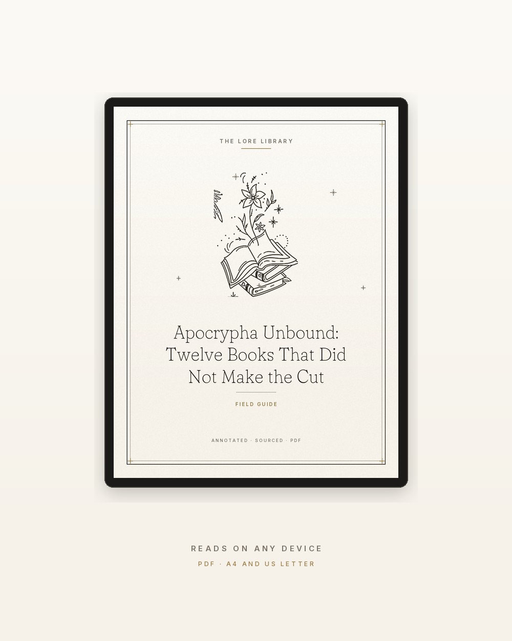 Apocrypha Unbound: Twelve Books That Did Not Make the Cut shown on a tablet