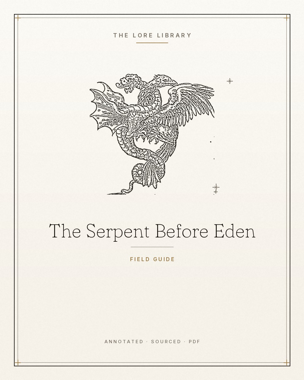 The Serpent Before Eden cover, The Lore Library