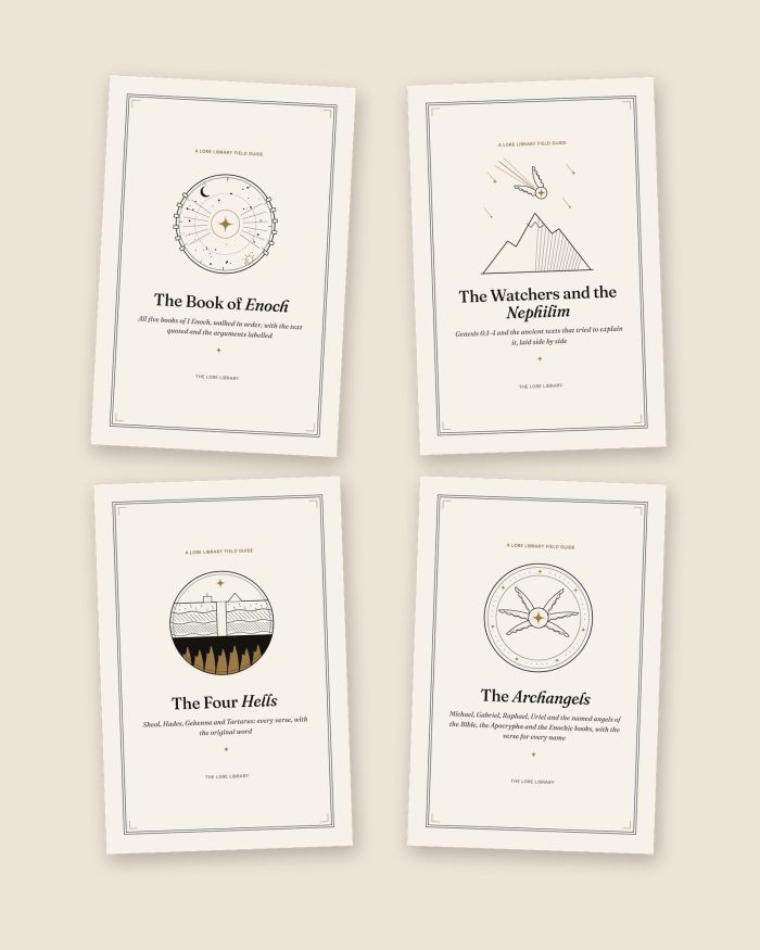 Title pages of the four Lore Library field guides in The Complete Shelf