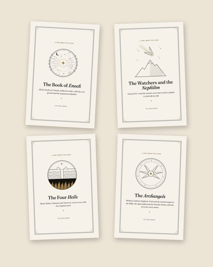 Title pages of the four Lore Library field guides in The Complete Shelf