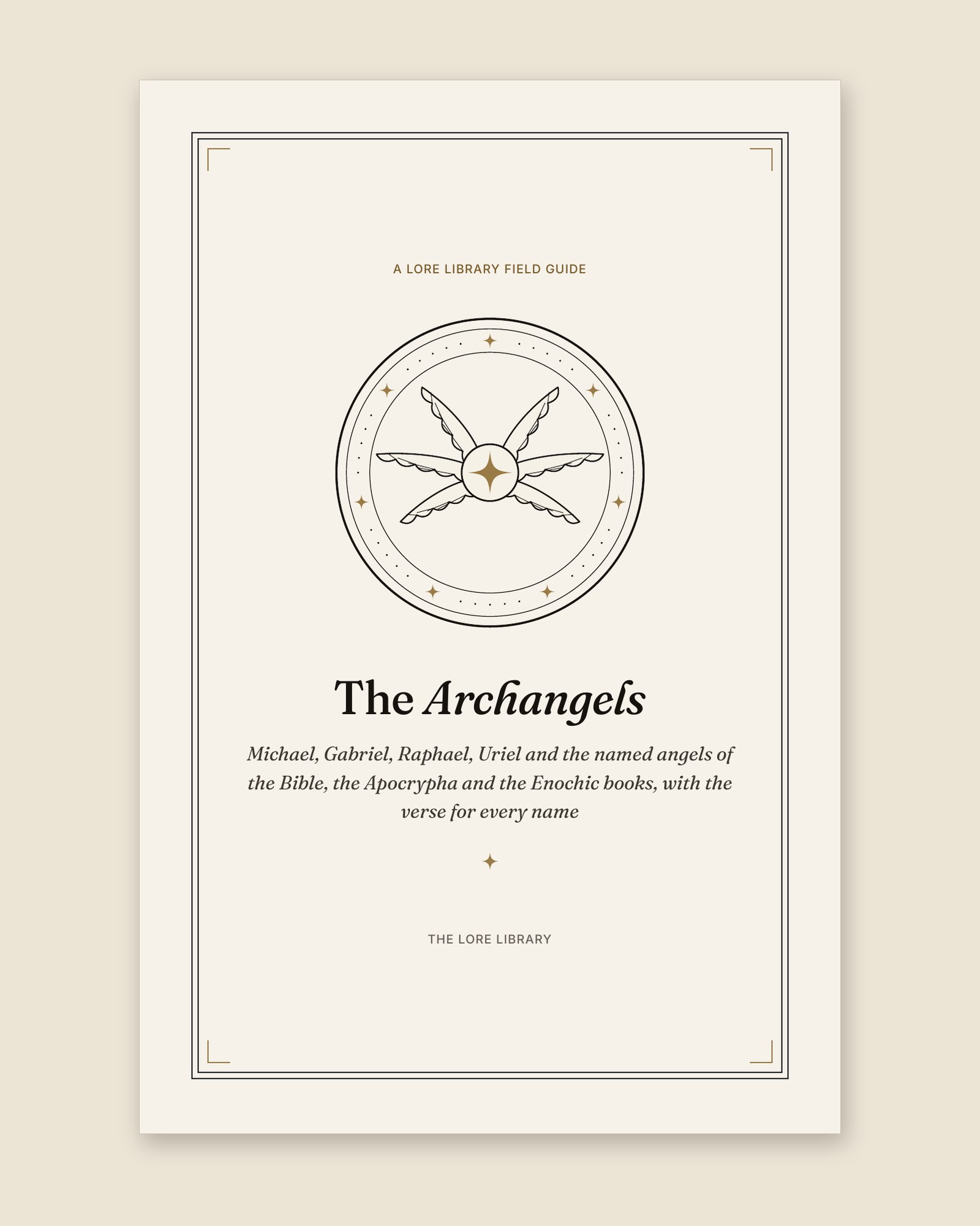 Title page of The Archangels, a Lore Library field guide, from the PDF