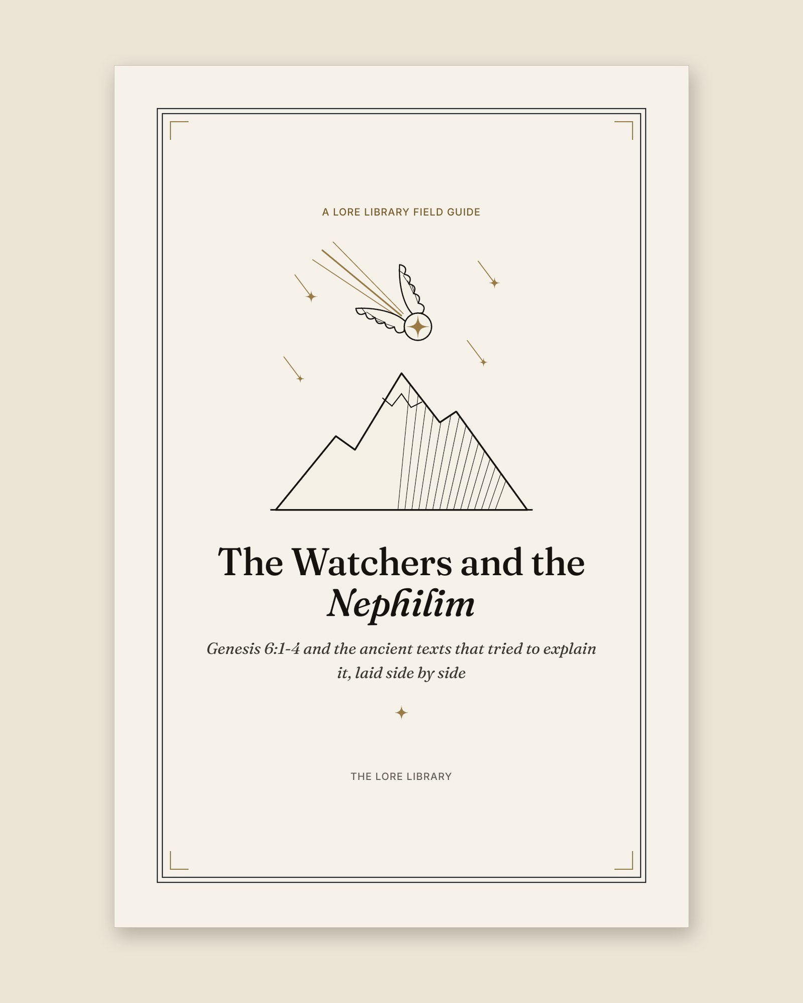 Title page of The Watchers and the Nephilim, a Lore Library field guide, from the PDF