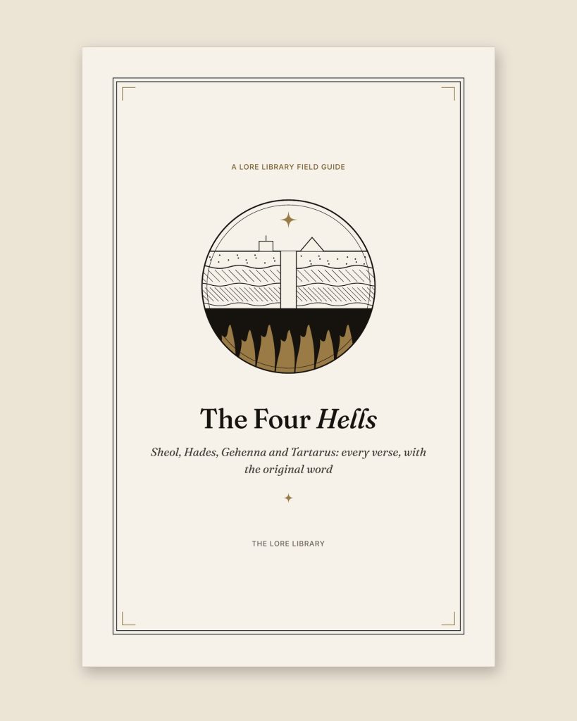 Title page of The Four Hells, a Lore Library field guide, from the PDF