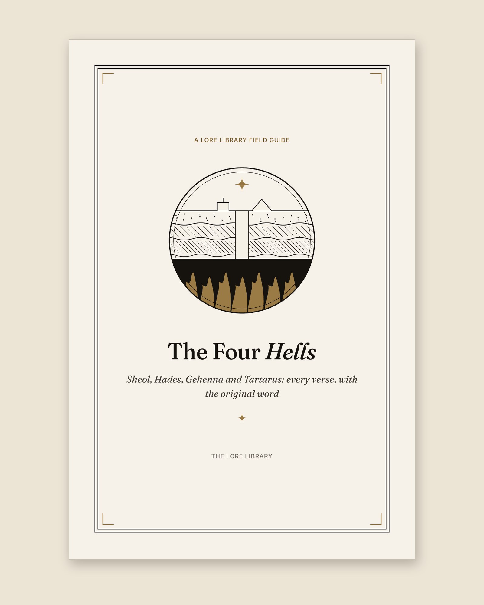 Title page of The Four Hells, a Lore Library field guide, from the PDF