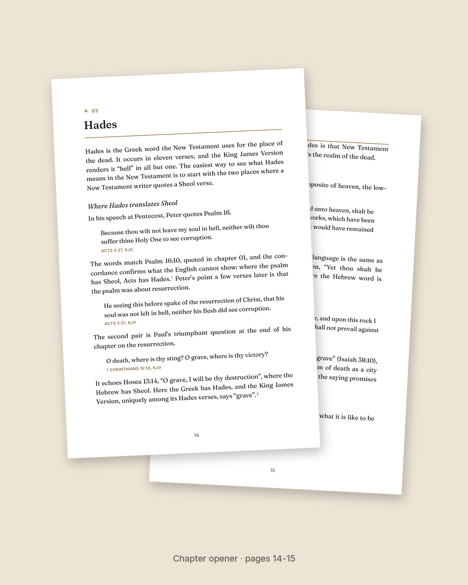 Chapter 03 opening page of The Four Hells and the page that follows it